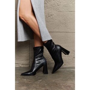 Weeboo Stacy Block Heel Sock Boots